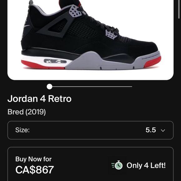 Jordan 4 Retro Bred - Picture 3 of 3